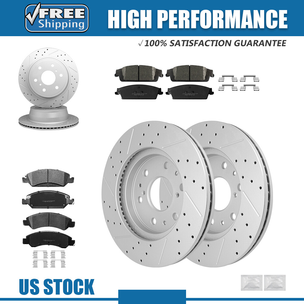 Front & Rear Rotors + Brake Pads for Chevy Silverado Sierra 1500