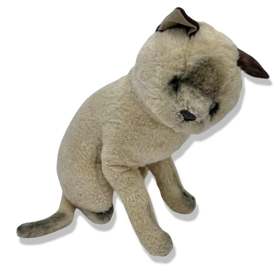 APPLAUSE Realistic Cat 1987 Avanti Plush Stuffed Animal 11” Vintage Siamese - Image 3 of 4