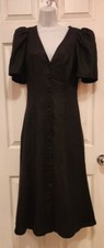 REFORMATION Newbury Linen Dress Black 2