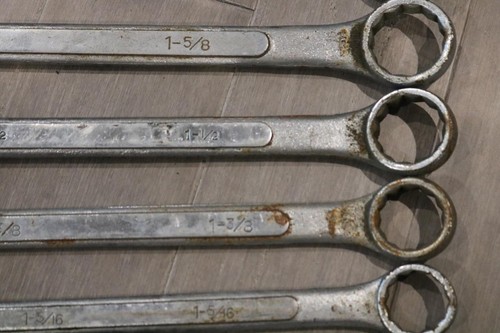 VINTAGE 7 PIECE DROP FORGED STEEL COMBINATION WRENCH SET SAE 1-5/16" - 2" TAIWAN - Picture 5 of 16