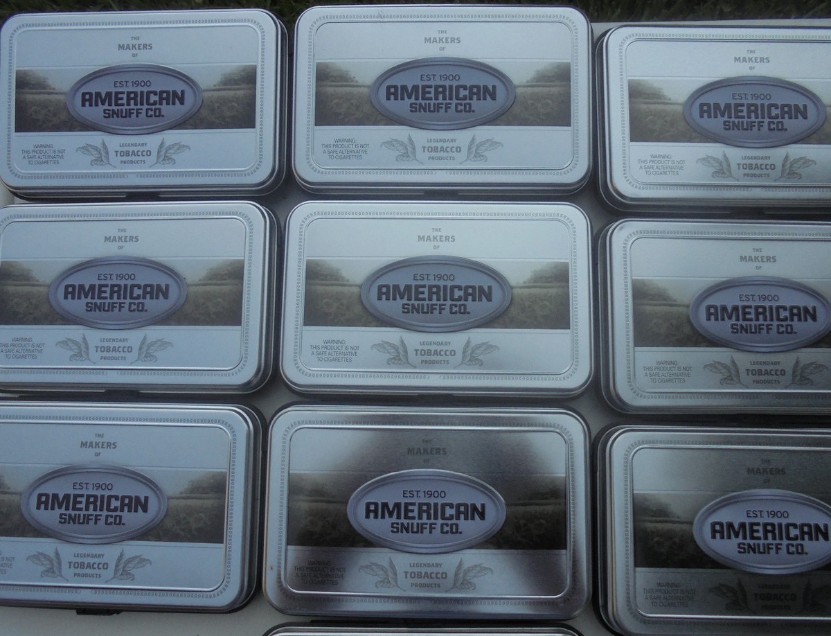 Large Lot of 10 Silver American Snuff Grizzly Tobacco Collectible Tins
