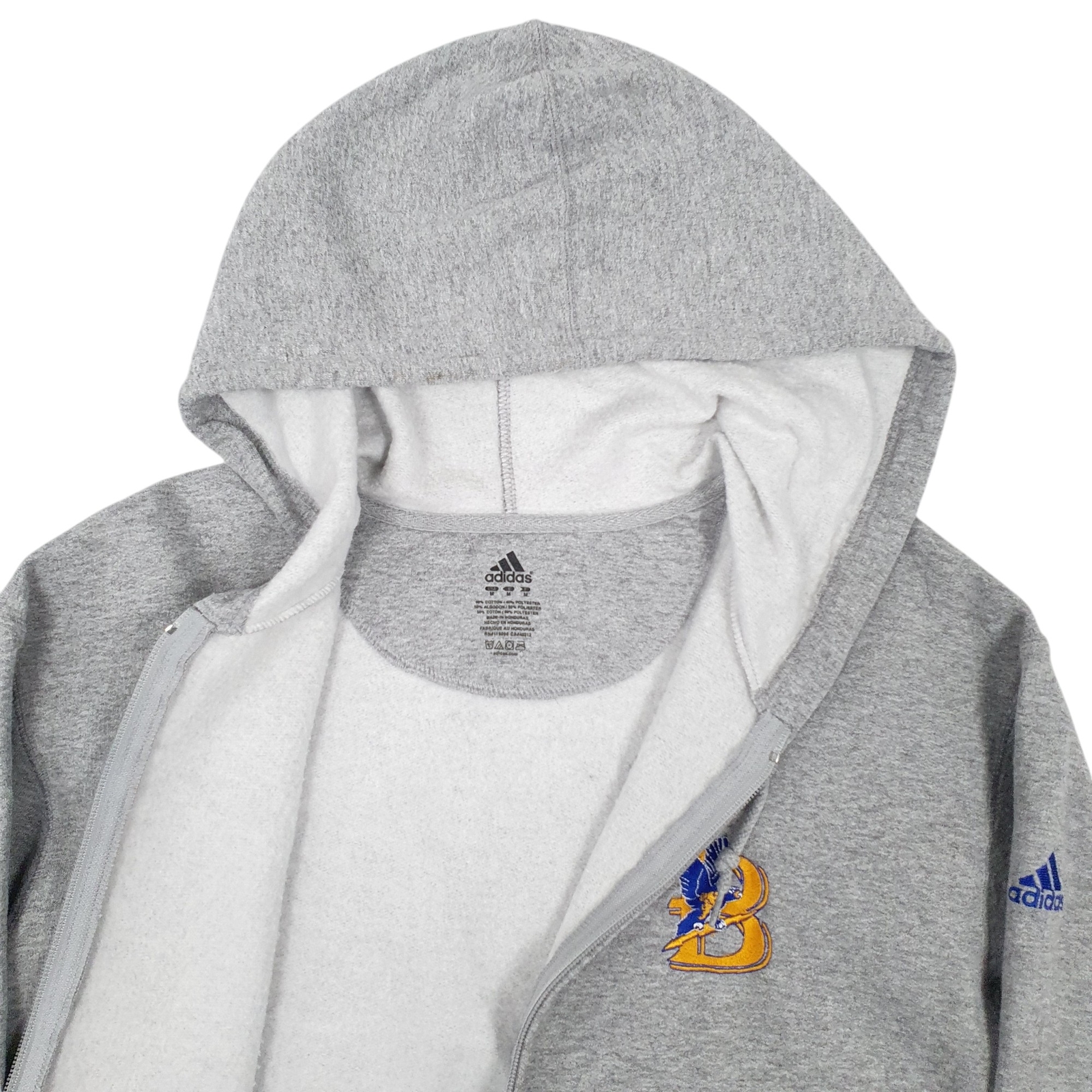 ADIDAS Full Zip Cotton Blend Jumper Sweatshirt Mens M image 3
