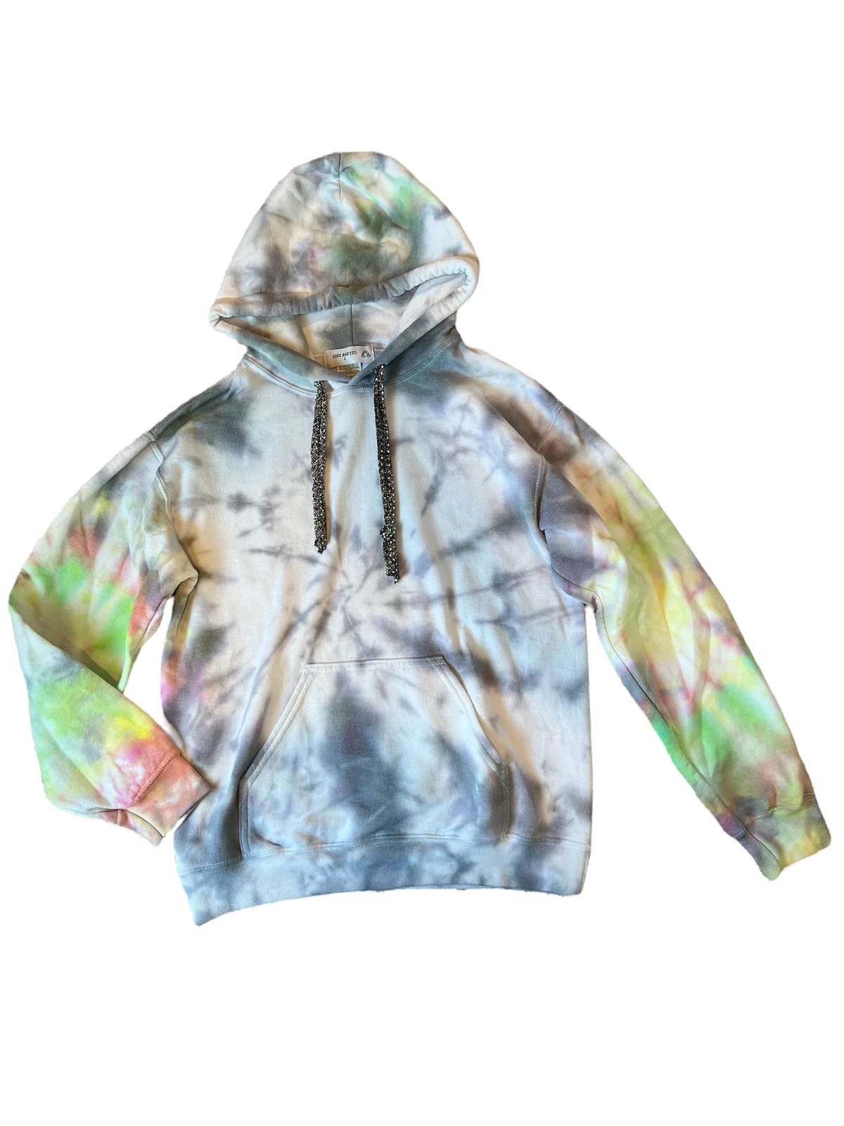 Coco and Esti women’s tie dye Midnight Glam pullover hoodie sweatshirt S