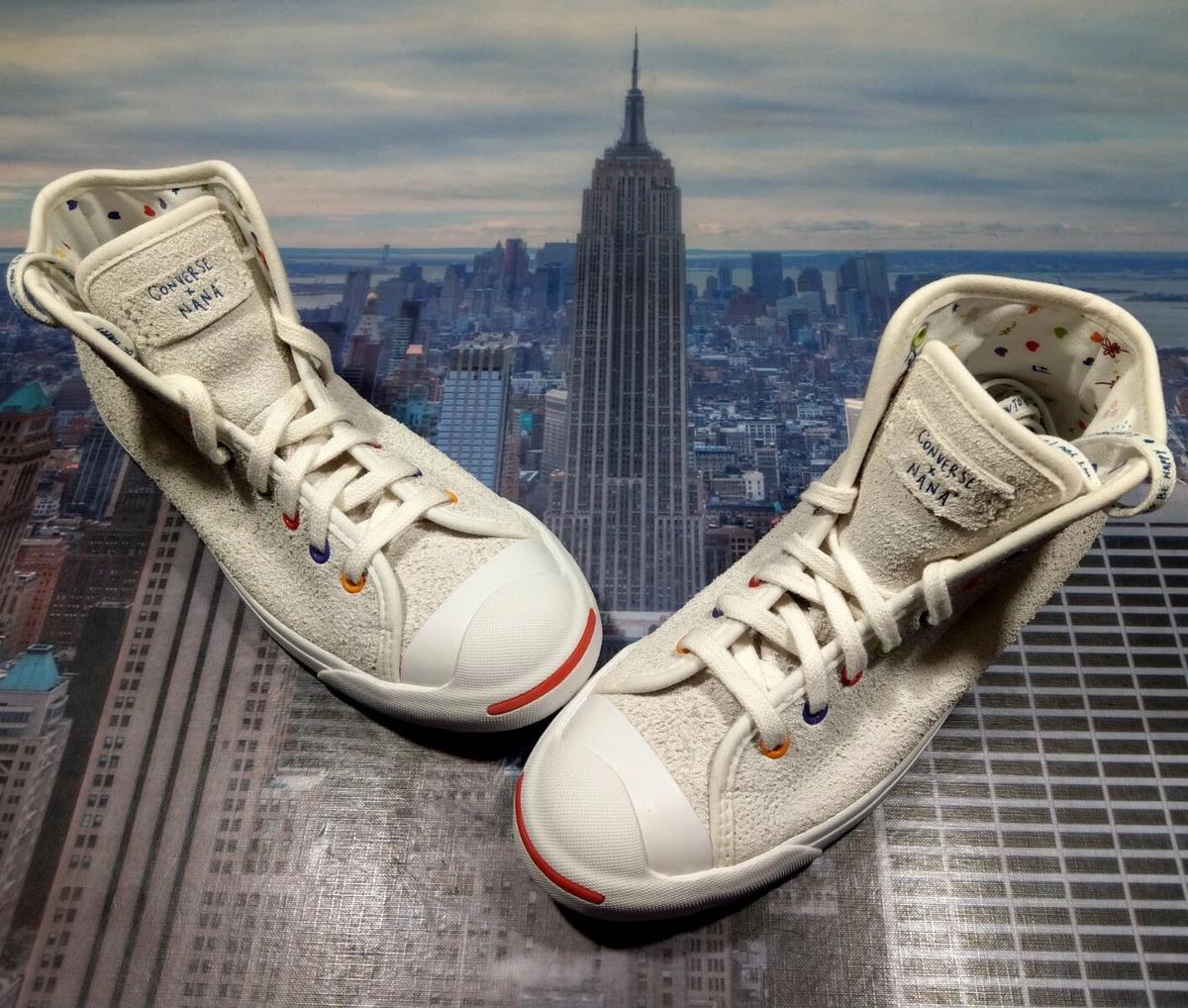 Converse x Ouyang Nana Jack Purcell LP Mid Top White Mens Size 5