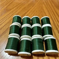 12 Spools Gudebrod Rod Building Thread Dark Green 50 Yds Per Spool Size D