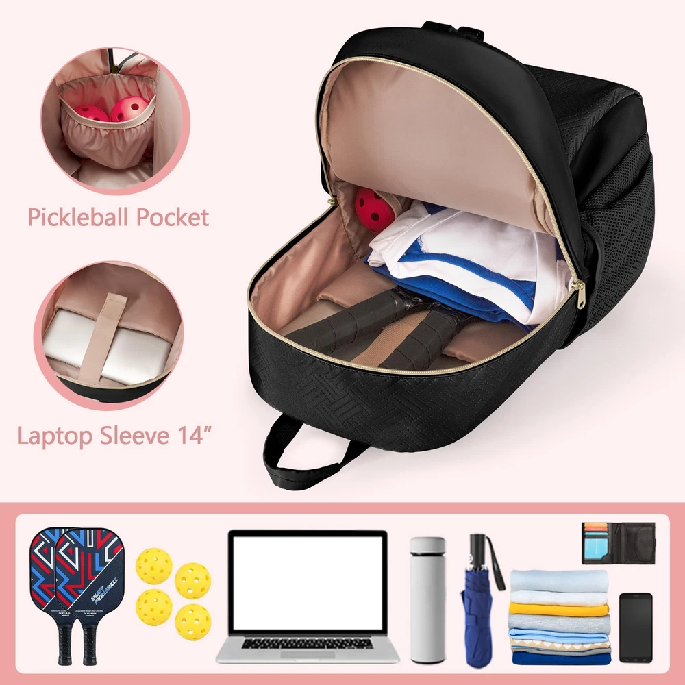 Pickleball Bag Backpack for Women Holds 4 Paddles Large Pickle Ball Bag Pickl...