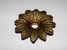 Vintage, cast brass, decorative, lamp/light/chandelier bobeche. SPAIN.  2-1/2" D