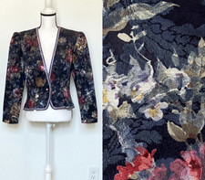 1980s Floral Tapestry Tailored Blazer, 1990s Tailored Jacket with Metal Studs