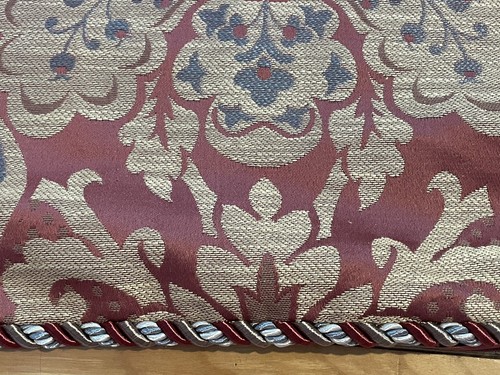 2 WATERFORD LINENS STANDARD DAMASK PILLOW SHAMS RUST GOLD GRAY PIPING (HV KINGS) - Picture 10 of 17