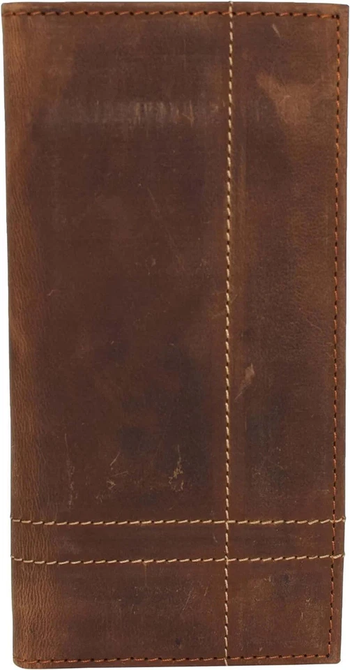 Cartera con cubierta de chequera estándar de cuero genuino con bloqueo RFID Hunter marrón Foto 2 de 4