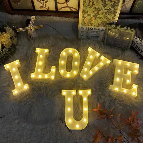 Large LED Light Up Alphabet Letters Plastic Numbers Standing Party Birthday BAR - Picture 7 of 92