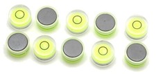 Ten Magnetic 14.75mm X 8.1mm Bubble Spirit Level Round Circular Circle Yellow