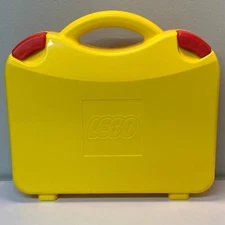 Lego Yellow Plastic Storage Carrying Case Red Clasps Sorting Organizing Toys