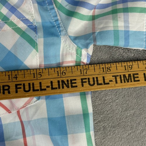 Tommy Hilfiger Shirt Boy 10/12 Medium White Multicolor Plaid Button Down New $37 - Picture 7 of 12