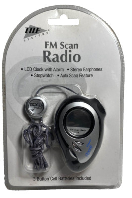 TDE Systems FM Scan Radio Stopwatch Clock Alarm