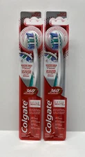 Lot Of 2 NEW Colgate 360 Advanced Optic White Soft Manual Toothbrushes