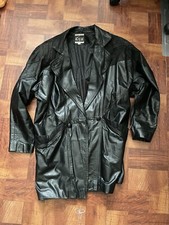 VTG GLOBAL IDENTITY G-III Black Leather Button Coat Jacket Size M
