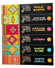 Tribal Soul Incense Sticks Assorted Sampler - 6 Fragrances - Total 90 grams