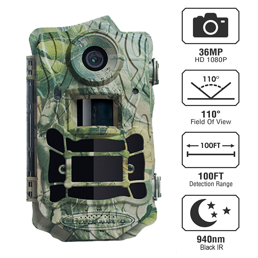36MP Trail Camera Hunting Security Cam Night Vision Infrared Sensor In & Outdoor
