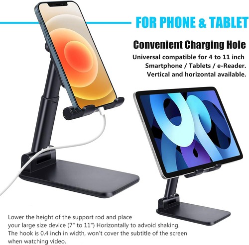 2X Adjustable Metal Desk Tabletop Phone iPad Tablet Stand Holder Foldable GIFT - Picture 6 of 30