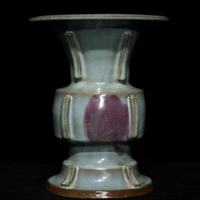 10.32"Chinese antique Song Dynasty Jun kiln produces halberd statues