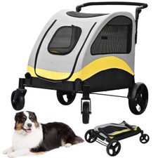 Heavy Duty Dog Stroller Large Pet Jogger Stroller For 2 Dogs Foldable 4 Wheel