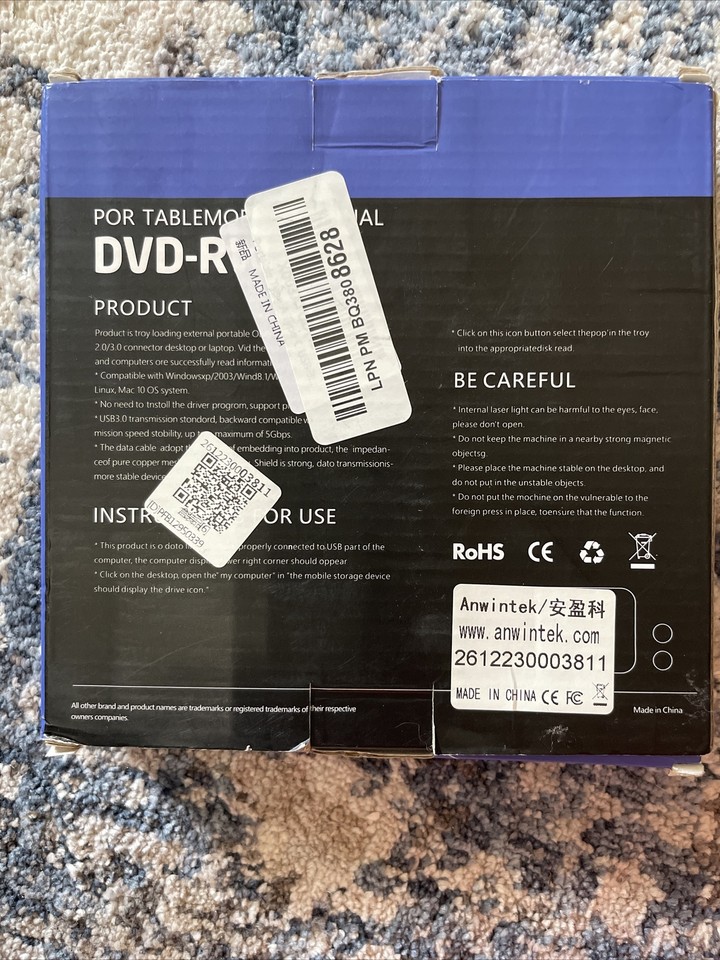 New portable usb 3 plug in DVD reader/writer | eBay