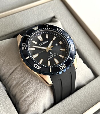 New! Citizen Marine Diver Watch Eco-Drive BN0196-01L Blue Dial