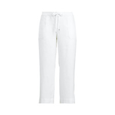 Lauren Ralph Lauren 18W White 100 Linen Pants Womens Summer Resort Wear