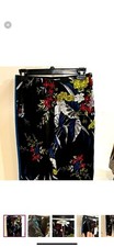 NWT Diane Von Furstenberg Taped Straight Leg Camden Black/Cove Pants Size 2