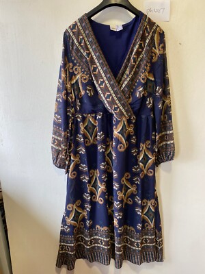 HEINE Maxi Dress in Navy UK 16 (ph447)