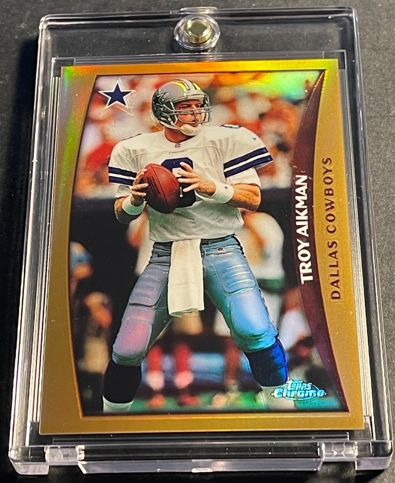 1998 Troy Aikman Topps Chrome # 127 Refractor Dallas Cowboys HOF NICE (T20)