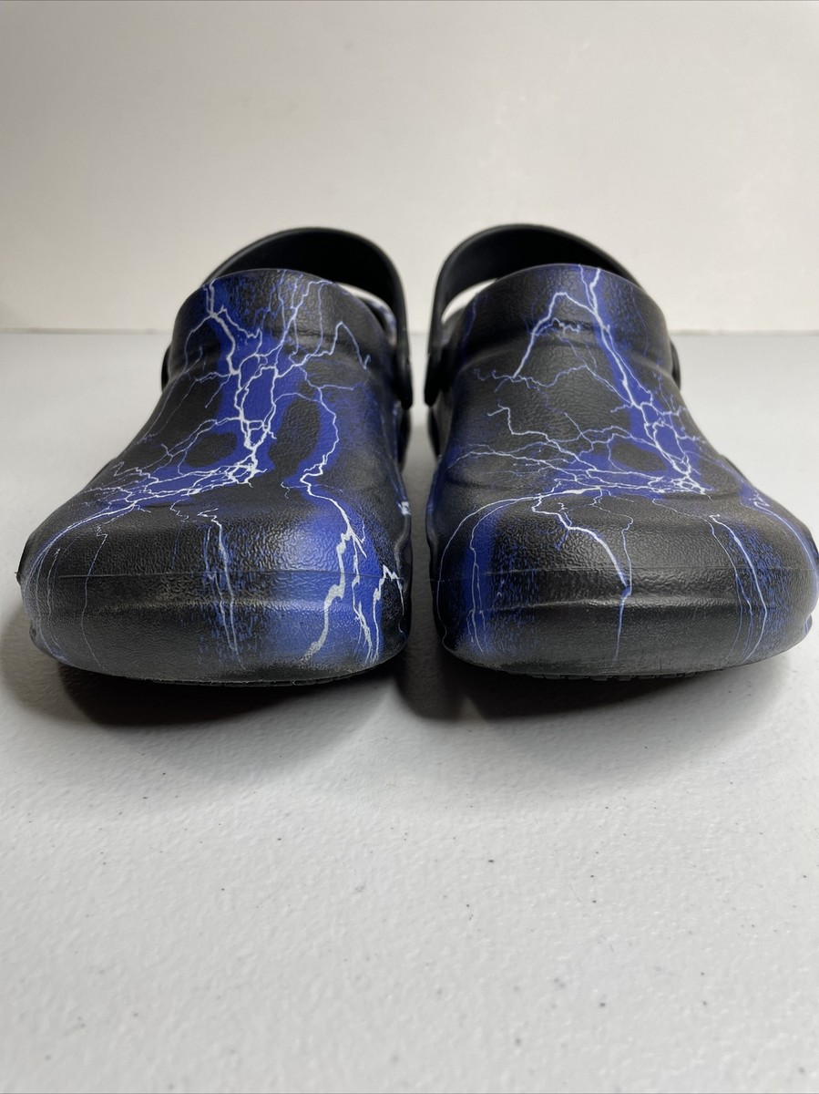 Crocs Bistro Graphic Slip Resistant Work Clogs Size M9 W11 Black Lightning Bolts Crocs Unisex Bistro Graphic Clogs, Slip Resistant Work Shoes  main image 4
