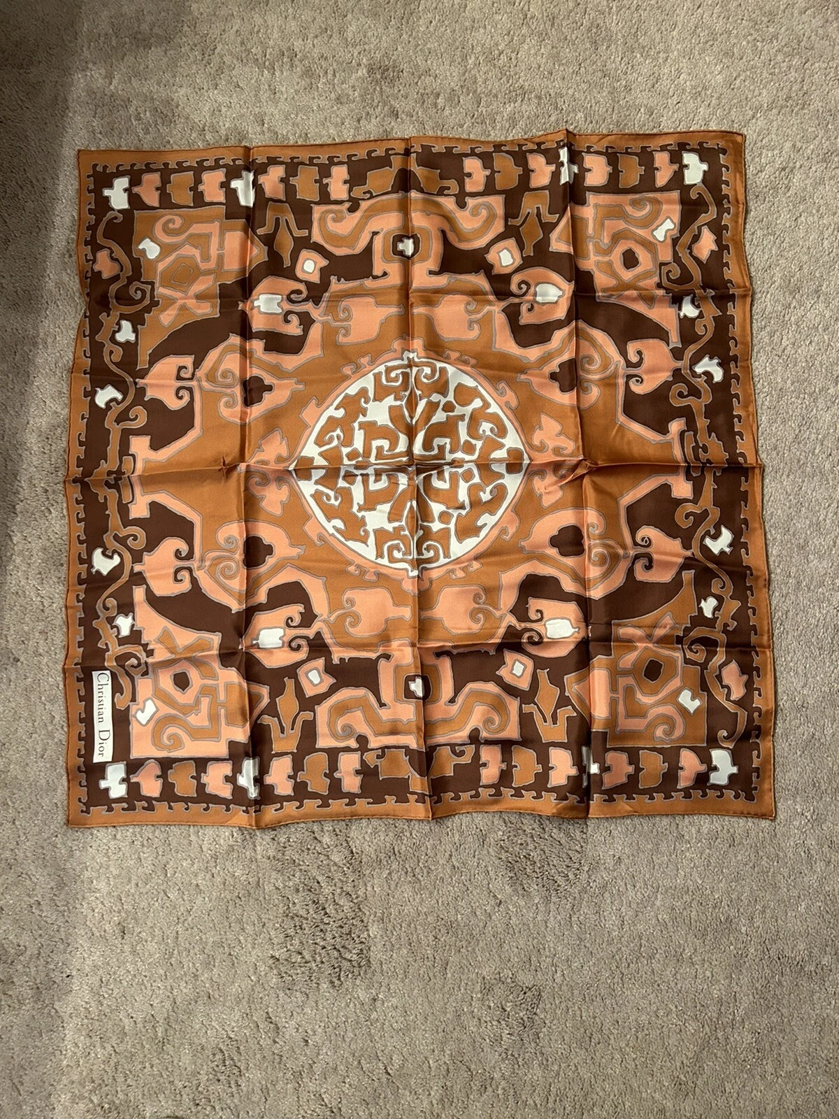 Écharpe en soie vintage Christian Dior 30x30