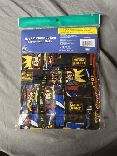 Star Wars The Clone Wars Kids Sleepwear Set Pajamas Long Sleeve Boys Sz 10 -A4 - Picture 6 of 9