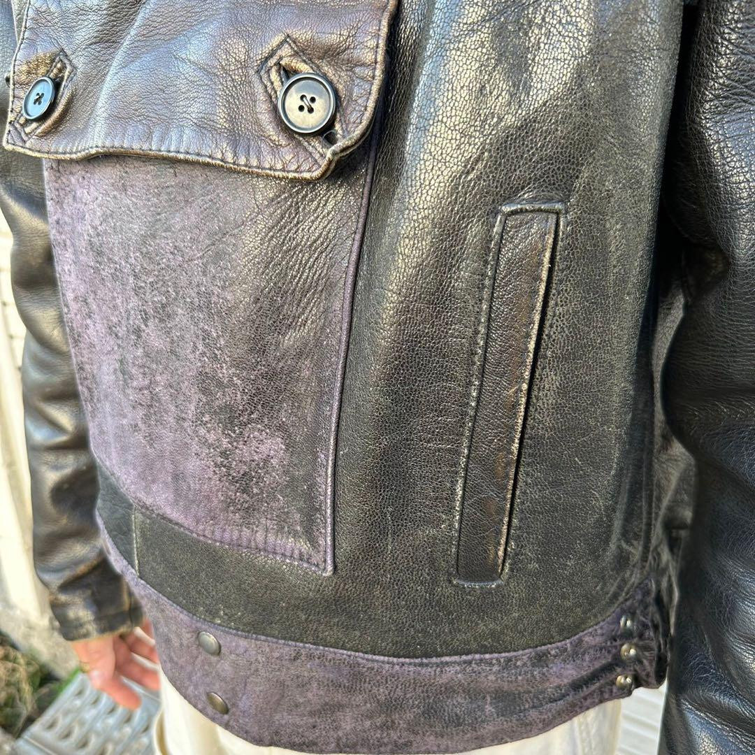 Swedish Army 40s Vintage Motorcycle Double Rider Leather