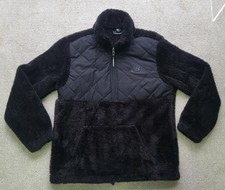 New Balance Black Hybrid 1/4 Zip Sherpa & Quilted Jacket - UK Size S
