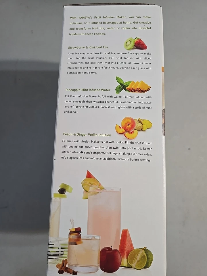 Takeya Airtight Fruit Infusion Maker Pitcher Infuser Beverage 2 Quart Red USA - Image 4 of 4