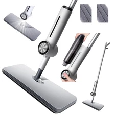 Spray Mop with Microfiber Cleaning Pads, Paddle Brush, 360° Swivel Head, and ...