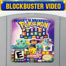 Pokemon Puzzle League Nintendo 64 N64 RARE EX - BLOCKBUSTER Collectible Game WOW