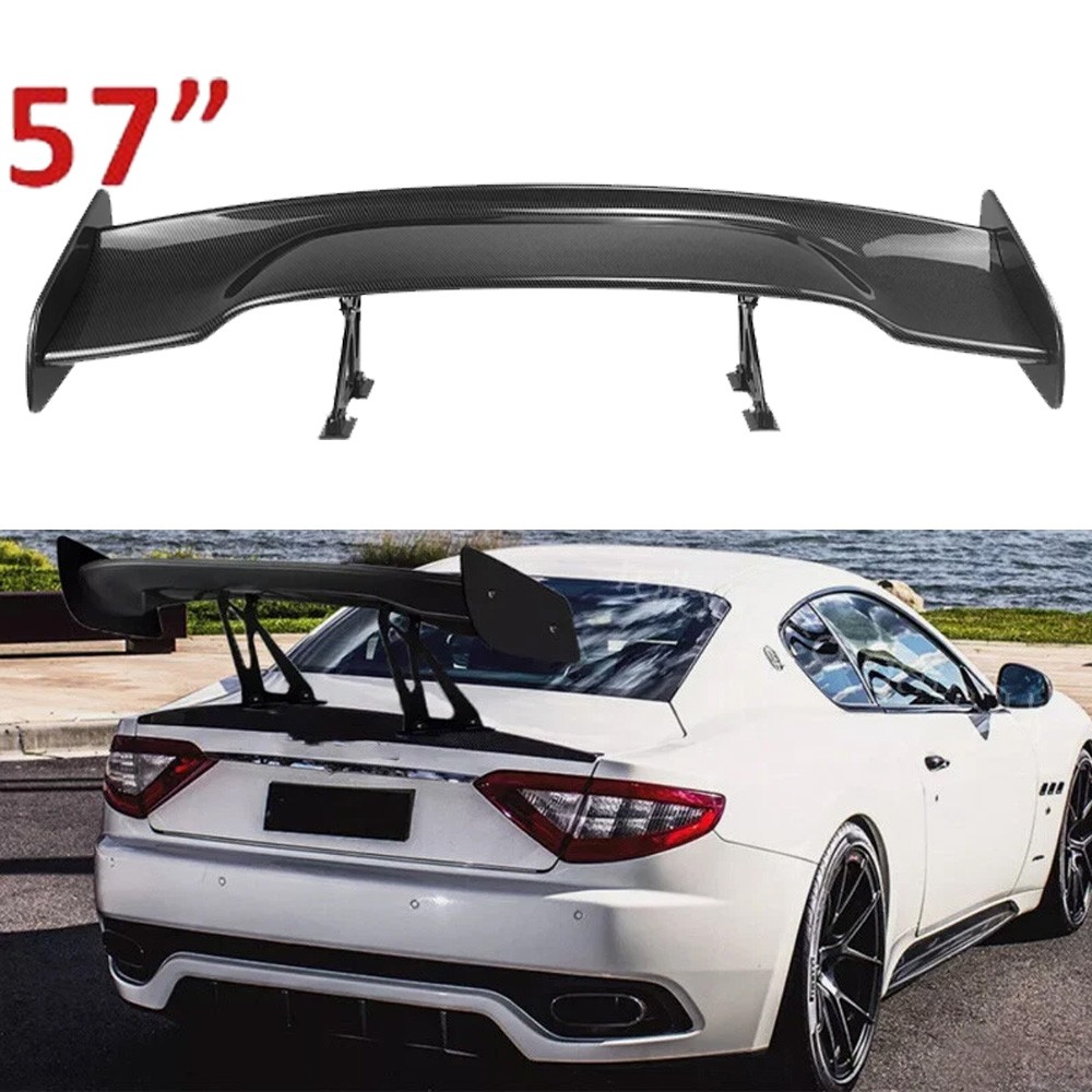 For Maserati Gran Turismo 57" GT Rear Trunk Spoiler Wing Carbon Fiber Color