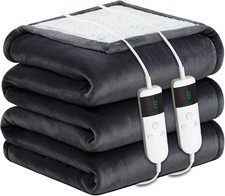 Electric Heated Blanket Queen Size 84''x90'' Soft Flannel  Sherpa Electric