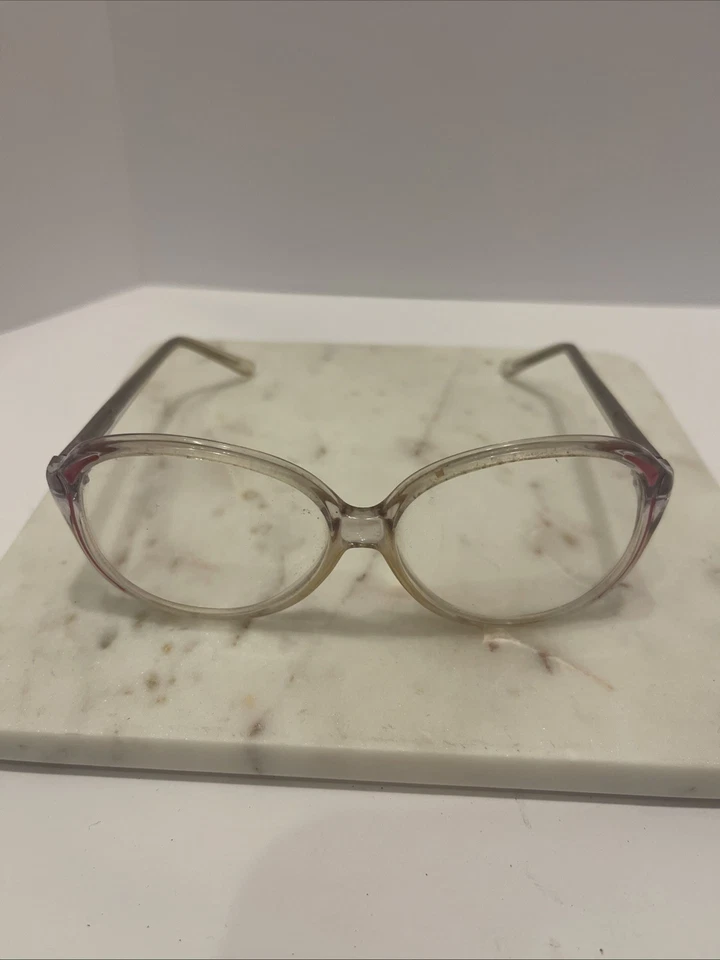 Vintage Clear PINK Grandma Core Eyeglasses Frames Chic 70s Retro Pennoptics - Image 4 of 4