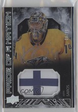 2023-24 SPx UD Black Pride of a Nation 8/99 Juuse Saros #PON-JS Patch Auto 0ze5