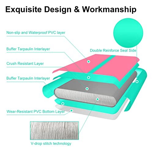  Inflatable Gymnastics Air mat Tumbling Track with Air Barrel Octagon Mat with 