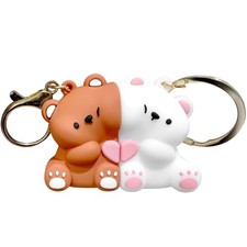 Couple Keychain, Matching Keychains Valentines Day Cute Couple Gifts Hug Bear
