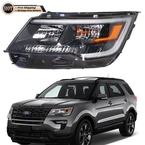 Silscvtt Driver Left Headlight For Ford Explorer Sport 2016-2018 Halogen Clear - Picture 2 of 18