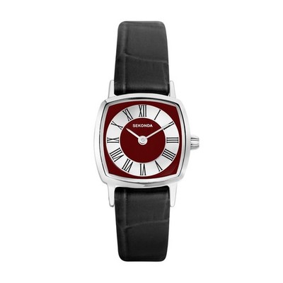 Sekonda Heritage 1970er Jahre rotes & silbernes Zifferblatt Damenuhr UVP 54,99 £ Modell 40376.200