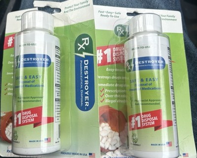 RX Destroyer Pharmaceutical Disposal Destroy Prescriptions Lot  Of 2