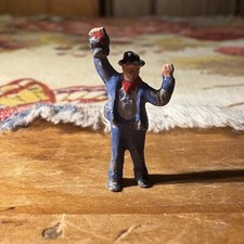 Vtg Britains Ltd Cowboy Holding Lamp Red Ascot Wild West Lead Figure O Gauge